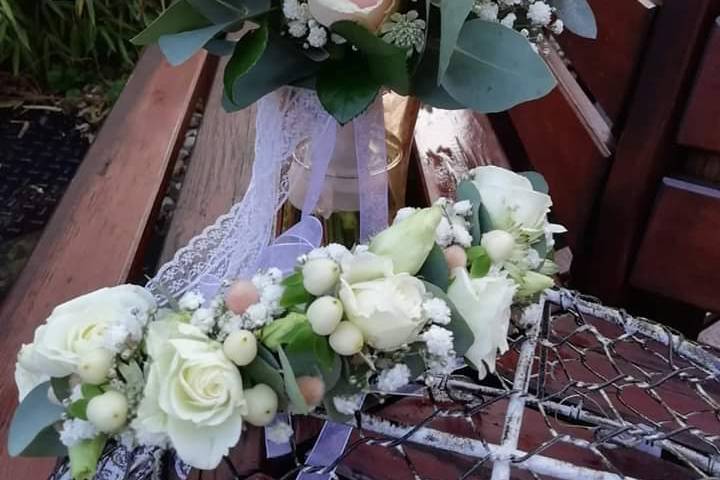 Bouquet de mariée et couronne