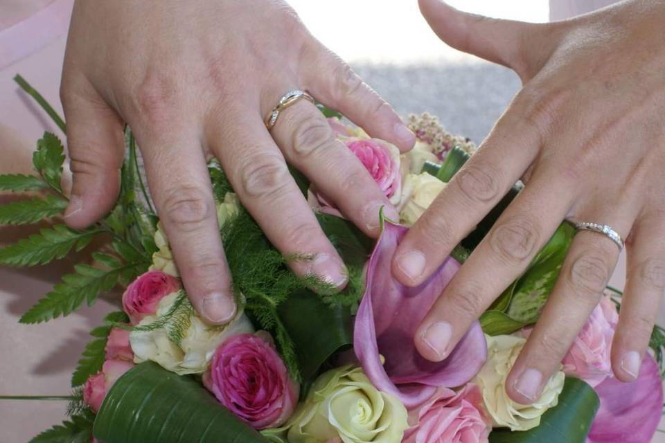 Mariage rose et blanc