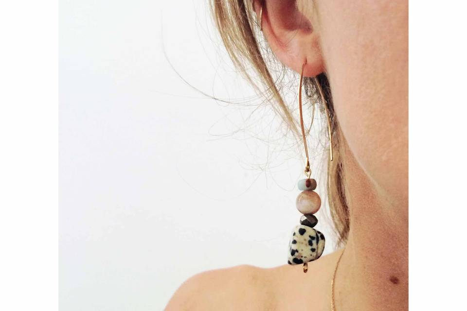 Boucles en jaspe dalmatien