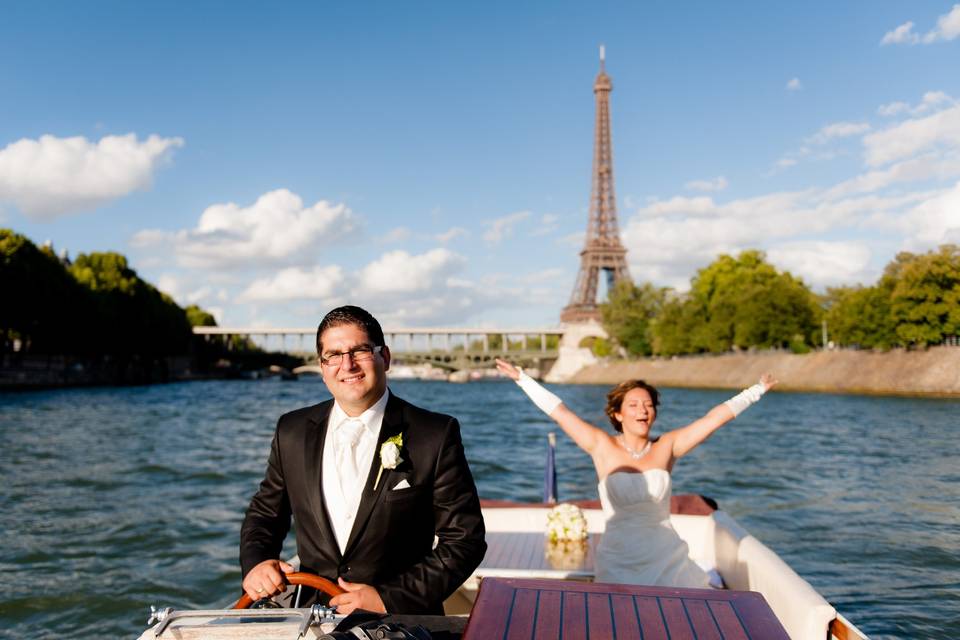 Mariage romantique sur Seine