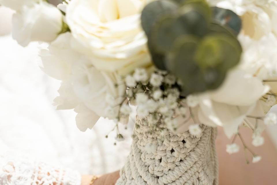 Tour de bouquet en macramé