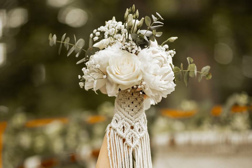 Tour de bouquet en macramé