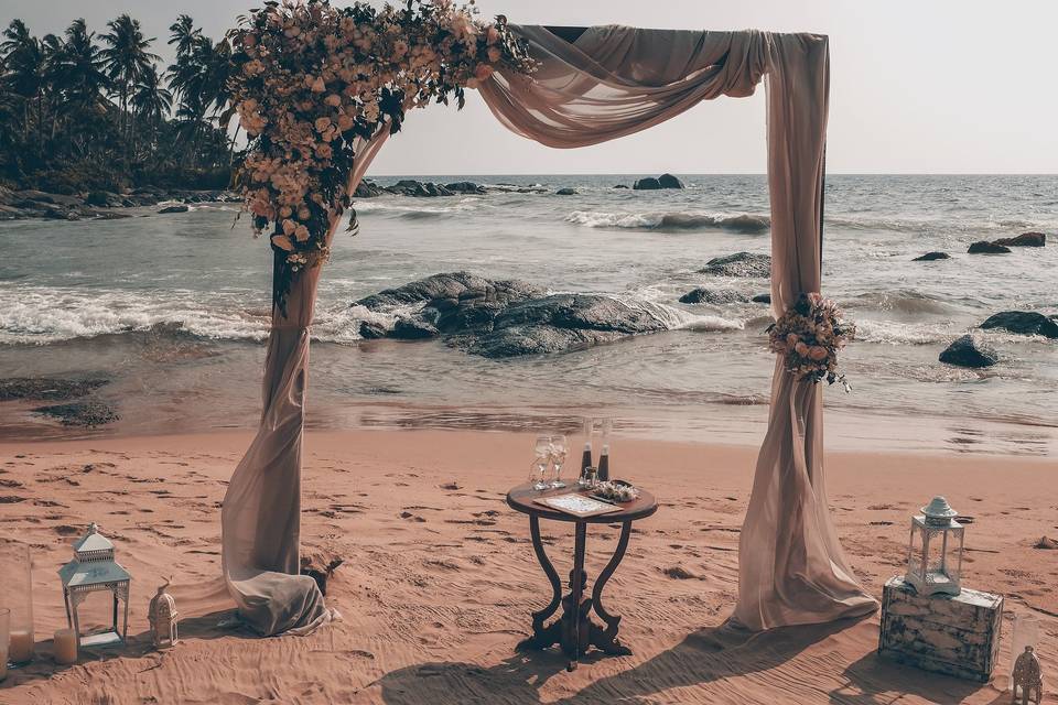 Cérémonie plage style bohème