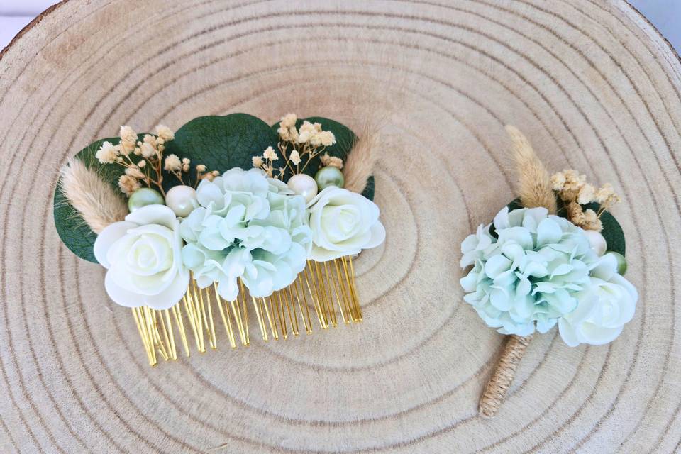 Peigne à cheveux & Boutonnière