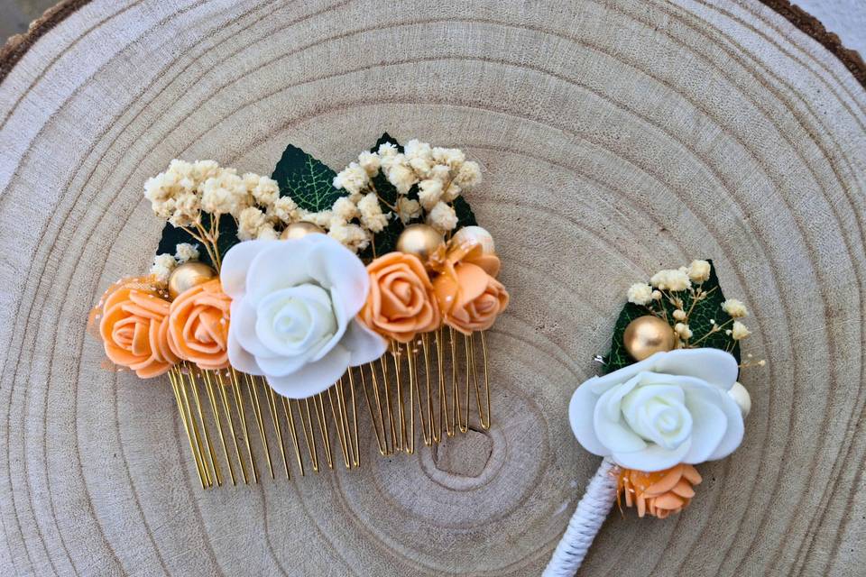 Peigne à cheveux & Boutonnière