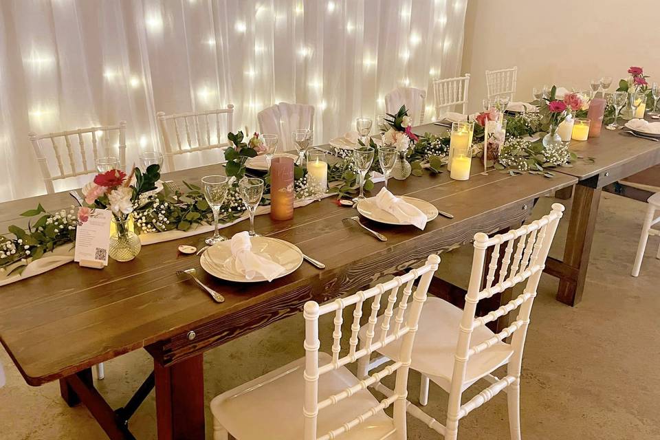 Table d'honneur Mariage Bois