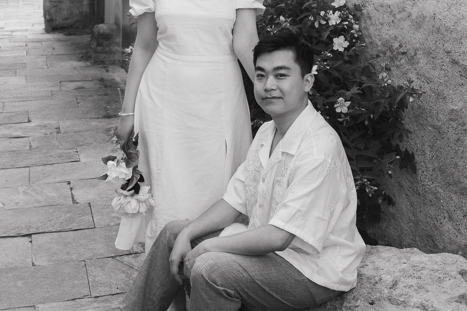Couple et vieillies pierres