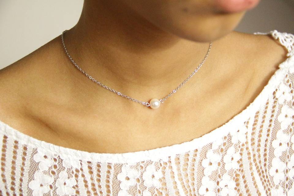 Collier mariage une perle
