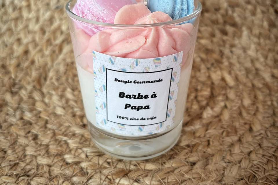 Bougie gourmande barbe à papa