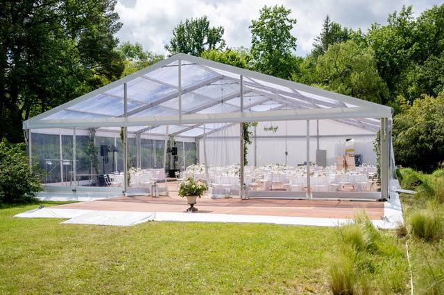 Tente cristal avec terrasse