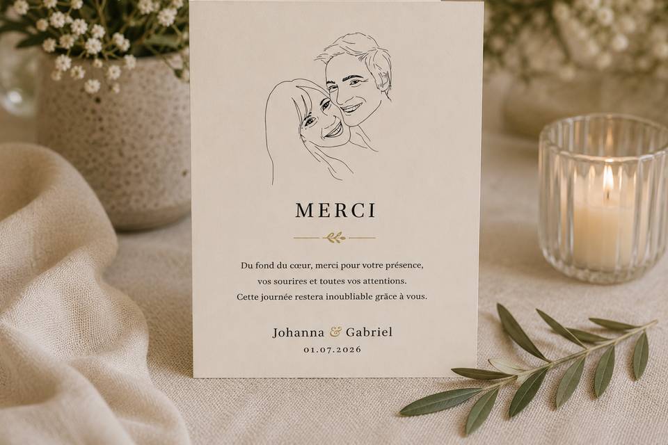 Carte de remerciements