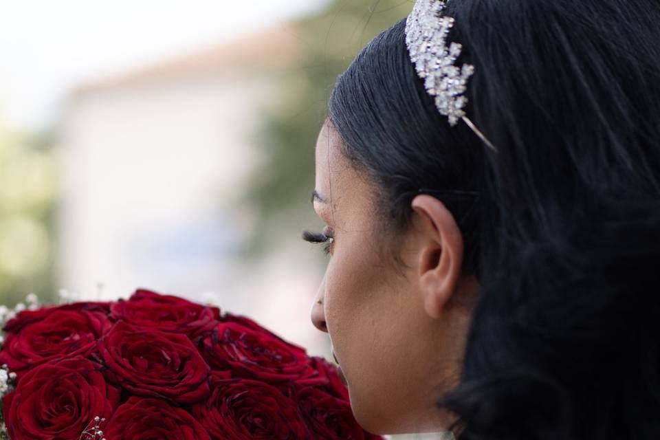 Mariée et son bouquet