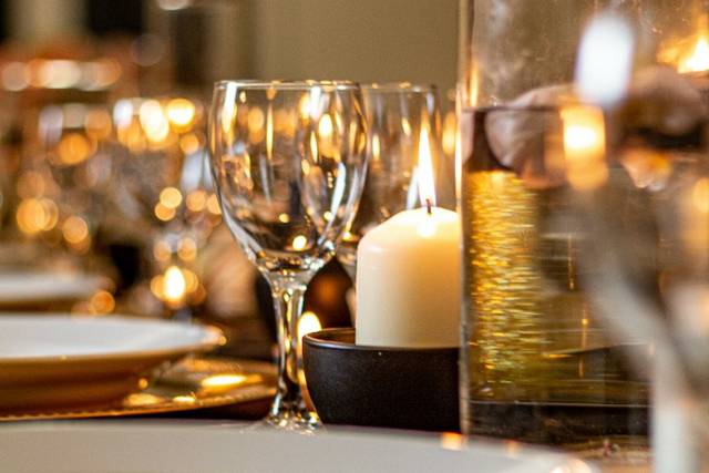 Déco table noir et doré