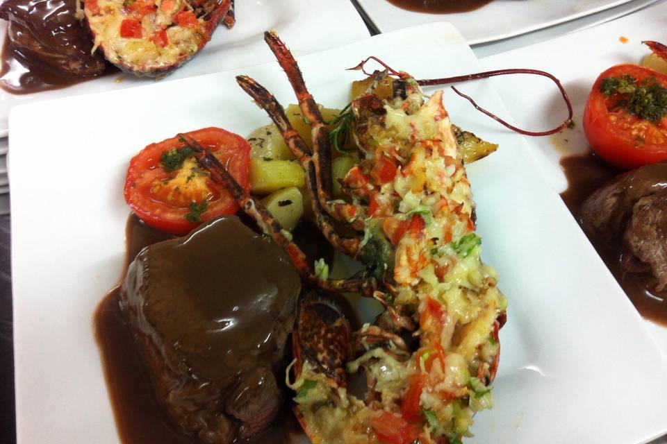 Homard et filet boeuf