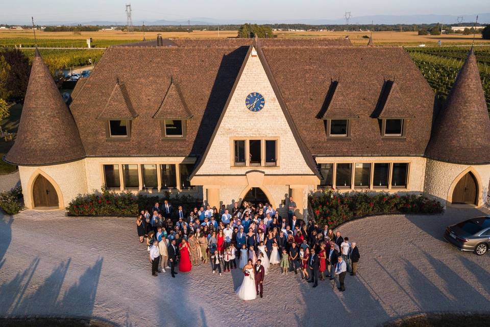 Vue en drone mariage Alsace