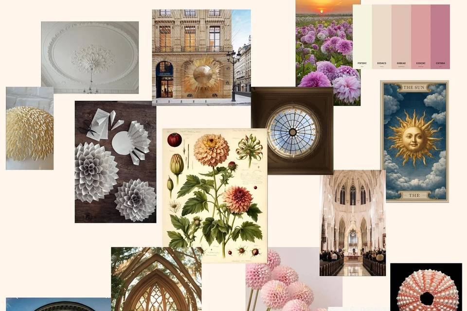 Moodboard pour bague de fiança