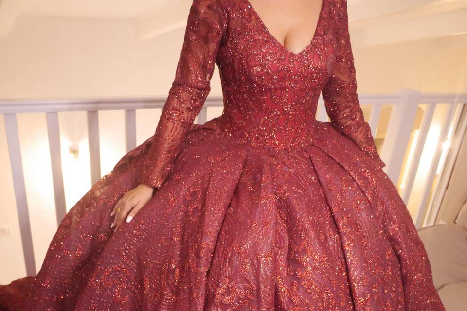 Robe princesse Bordeaux