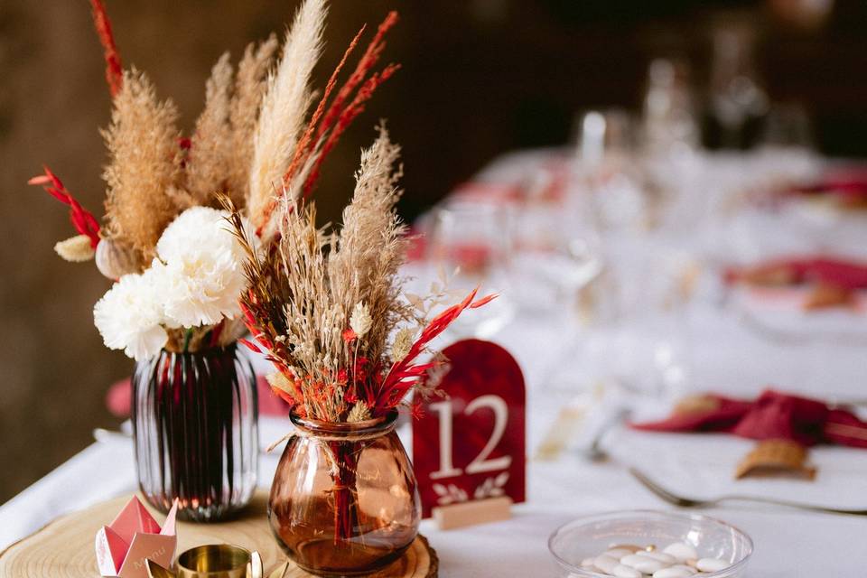 Mariage fleurs séchées