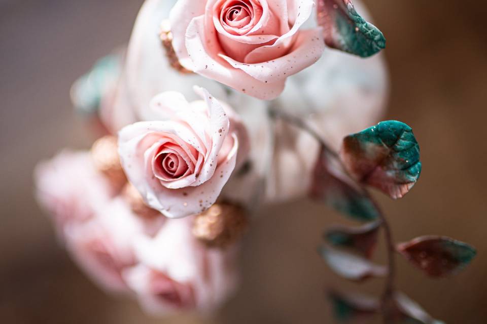 Rose en pâte à sucre