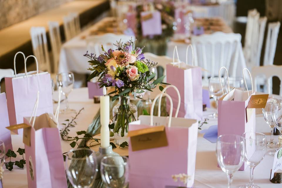 Mariage pastel violet  : table
