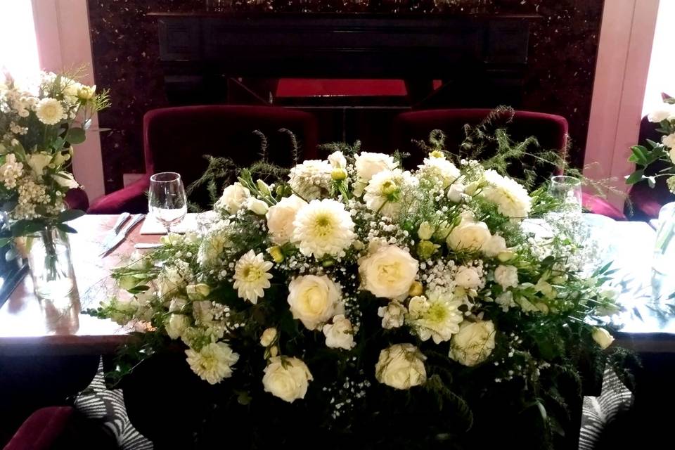 Table honneur blanc et vert