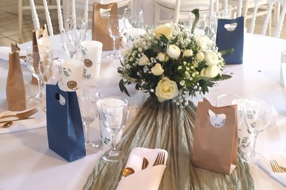 Mariage blanc vert sauge