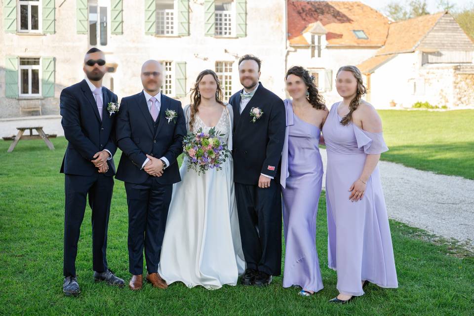 Mariage pastel violet : témoin