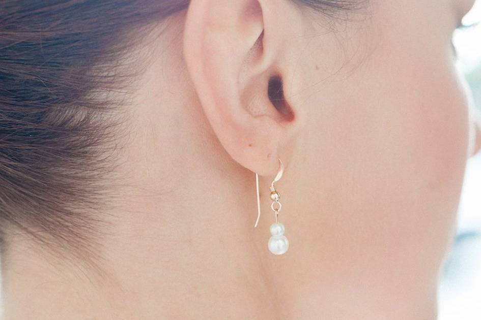 Boucles d'oreille Blanches