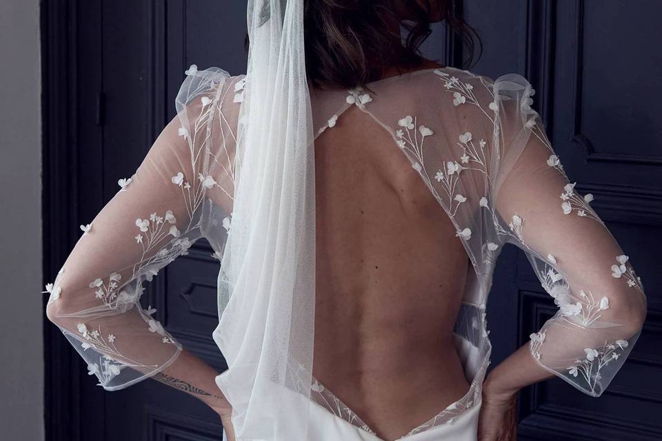 Robe tulle brodé