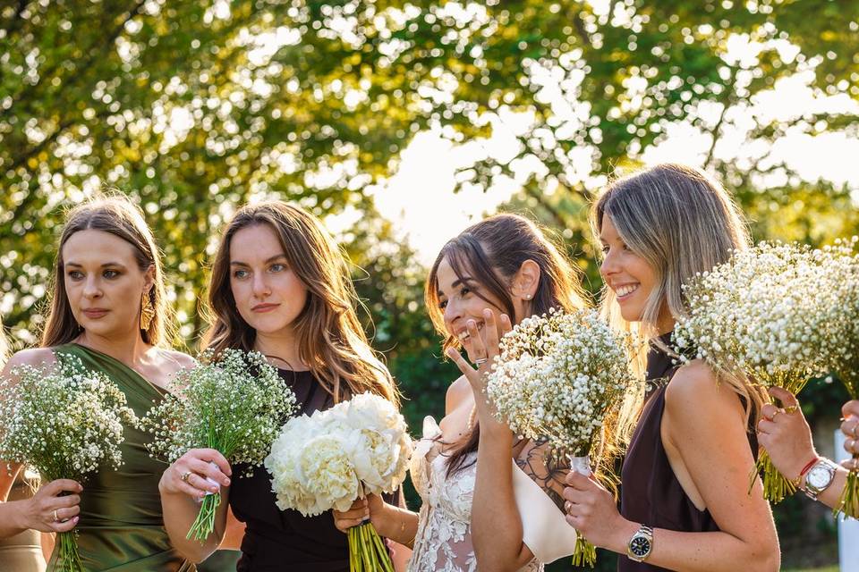 Mariée et demoiselles