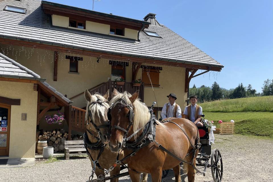 Arrivée en calèche