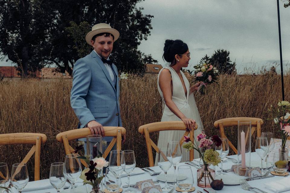 Mariage diner dehors