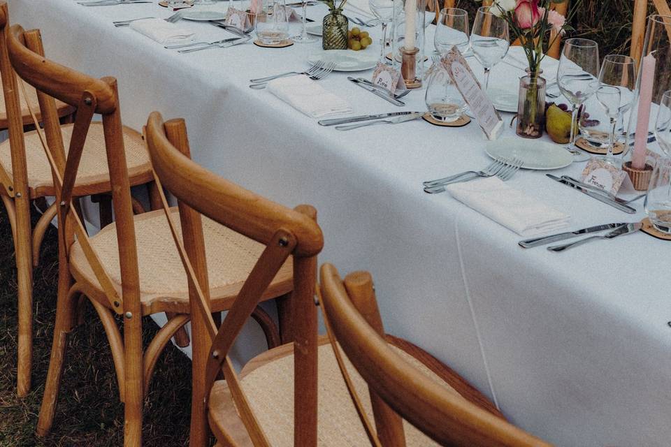 Mariage diner champs