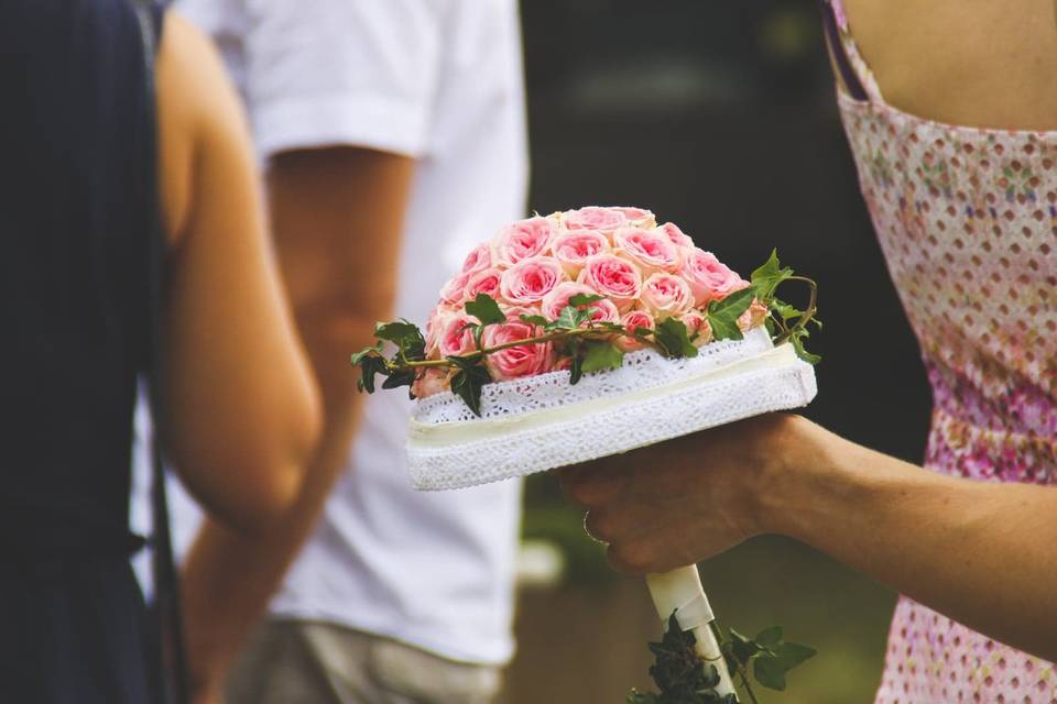 Bouquet de mariée en roses