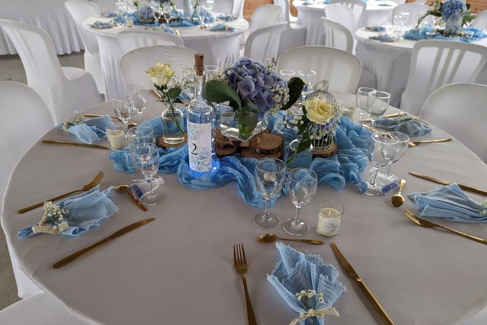 Mariage bleu pastel