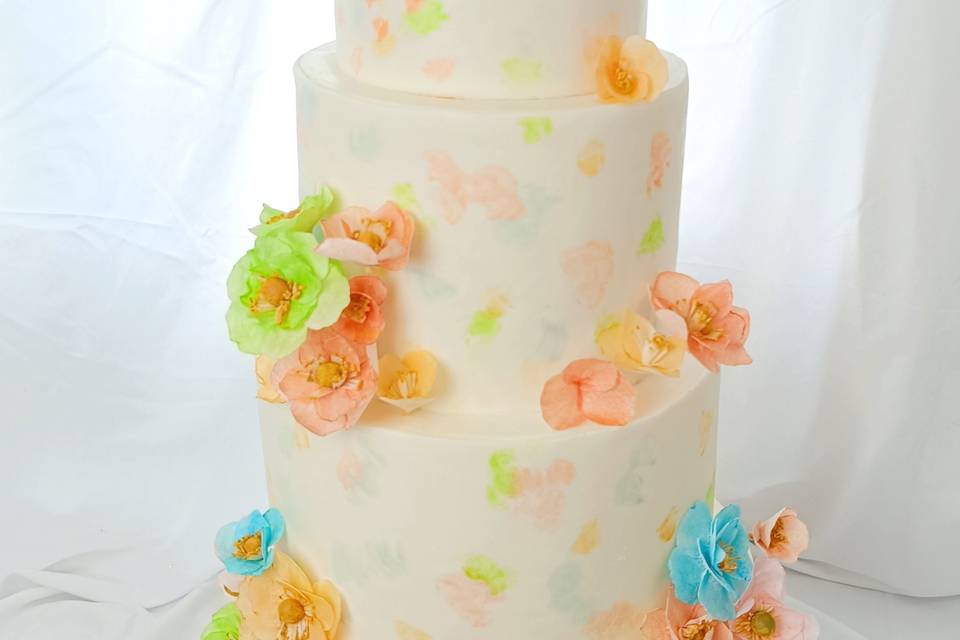 Wedding cake fleurs comestibl