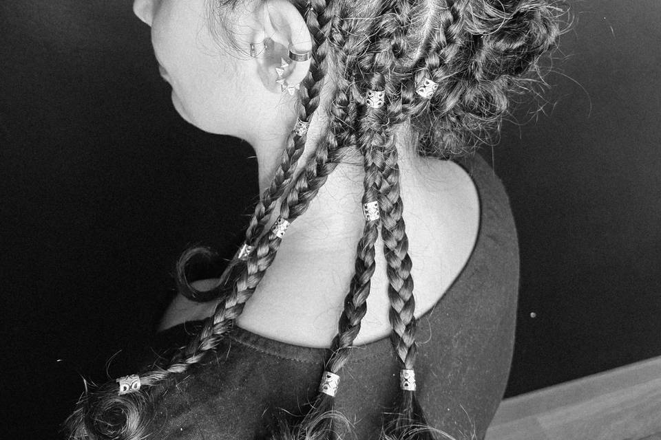 Tresses tribal perles dorées