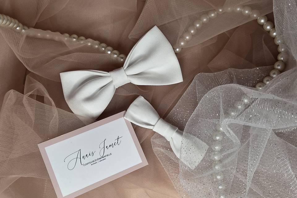 Créa accessoires noeuds blancs