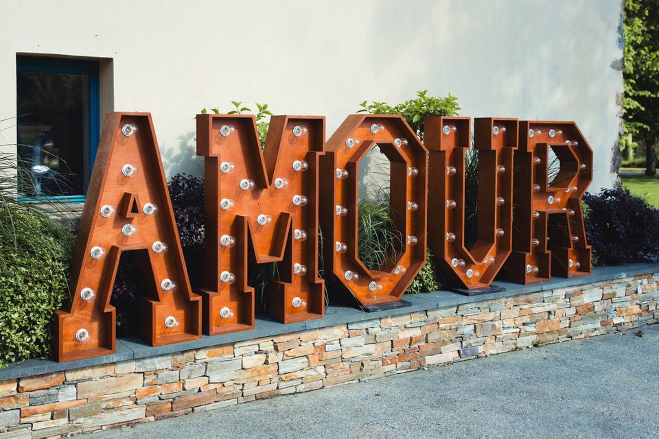 Amour lettres lumineuses