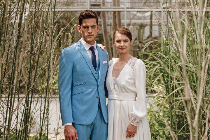 Costume mariage bleu