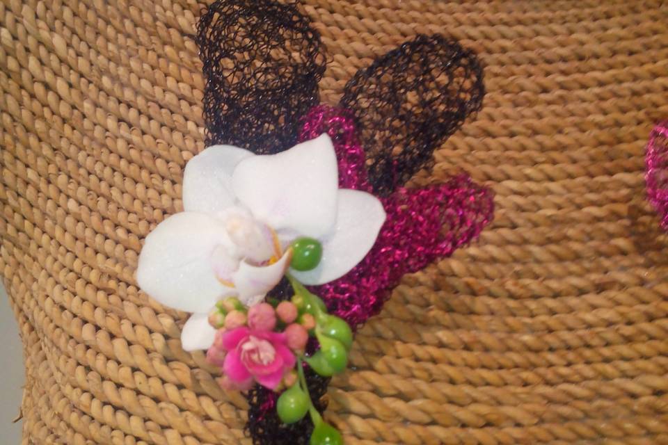 Boutonnière fleur et métal