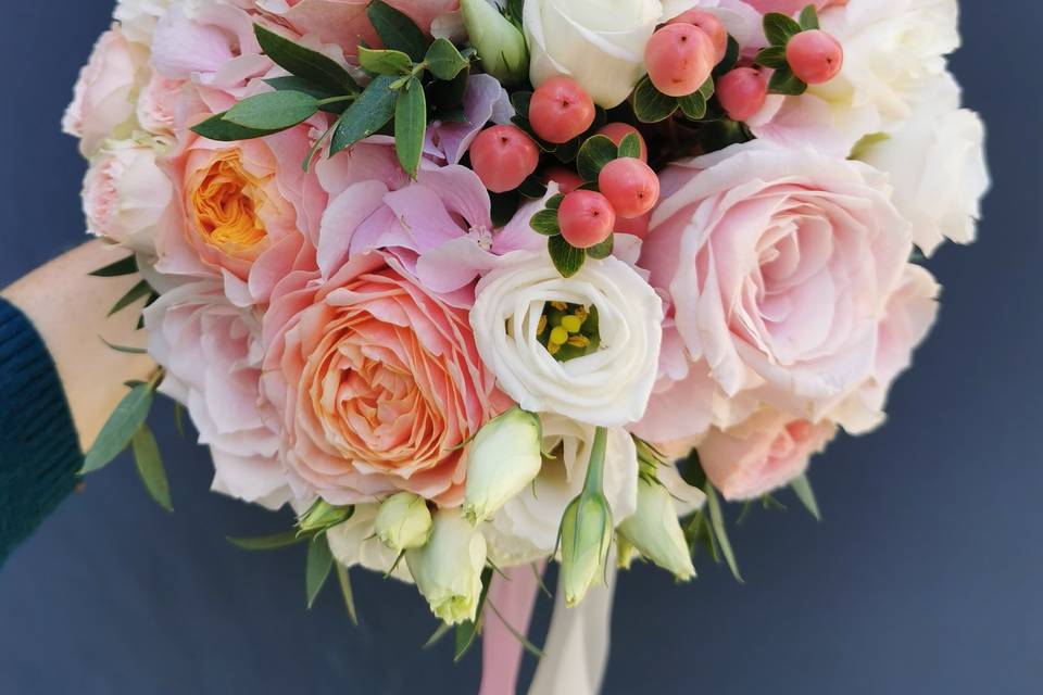 Bouquet de mariée rose/corail