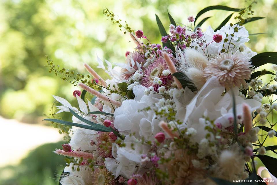 Bouquet mariée fleurs séchées