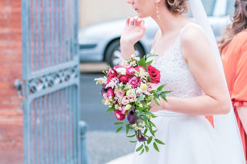 Bouquet retombant pourpre