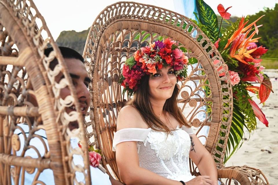 Couronne de fleurs mariée