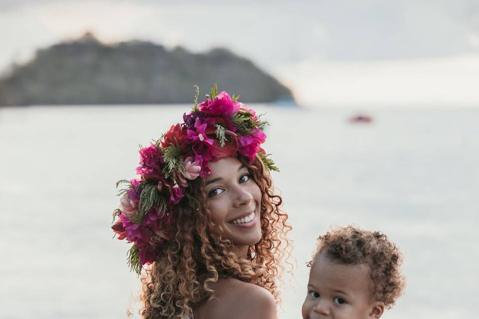 Couronne de fleurs fraiches