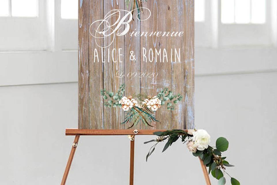 Tableau de bienvenue mariage