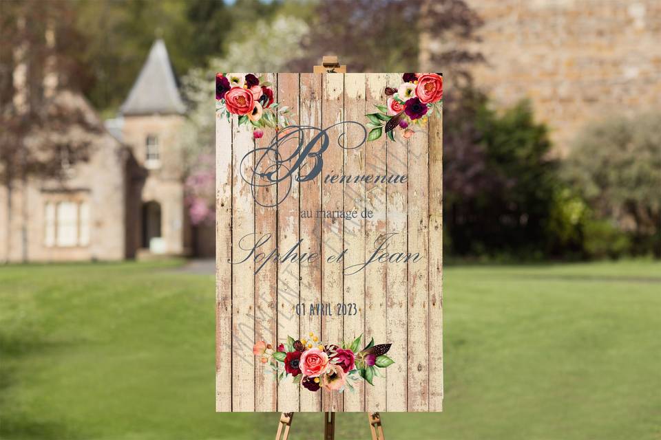 Tableau de bienvenue mariage