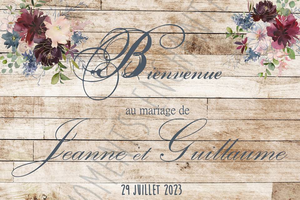 Tableau de bienvenue mariage