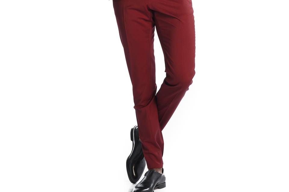 Costume 3 pièces rouge/bordeau